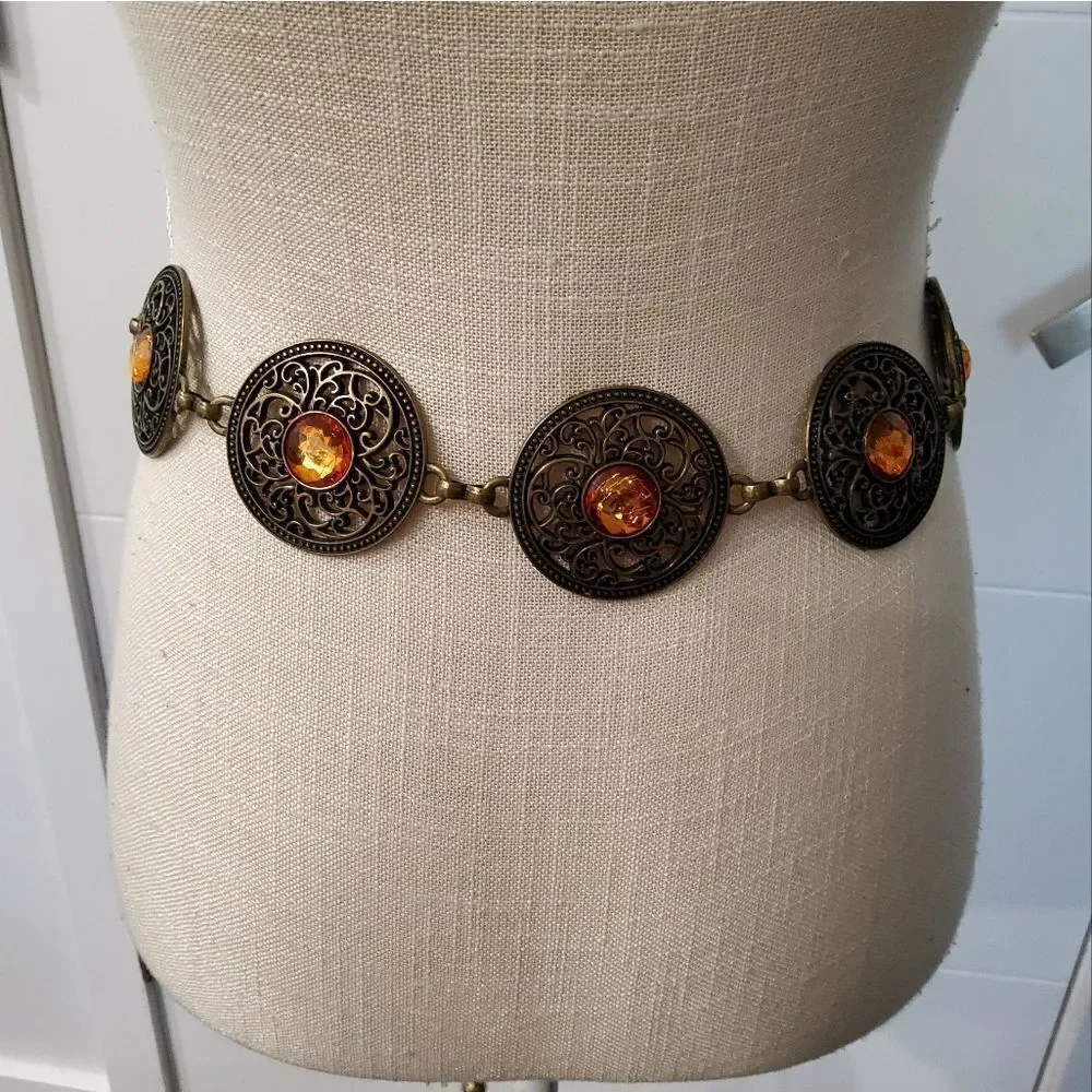 Medallion Brass Belt Size M